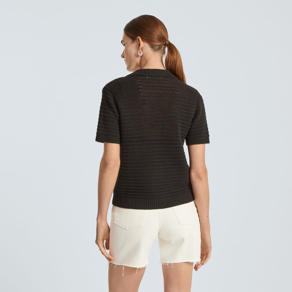 womens-crochet-knit-polo-black