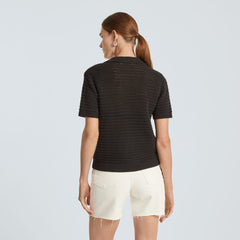 womens-crochet-knit-polo-black