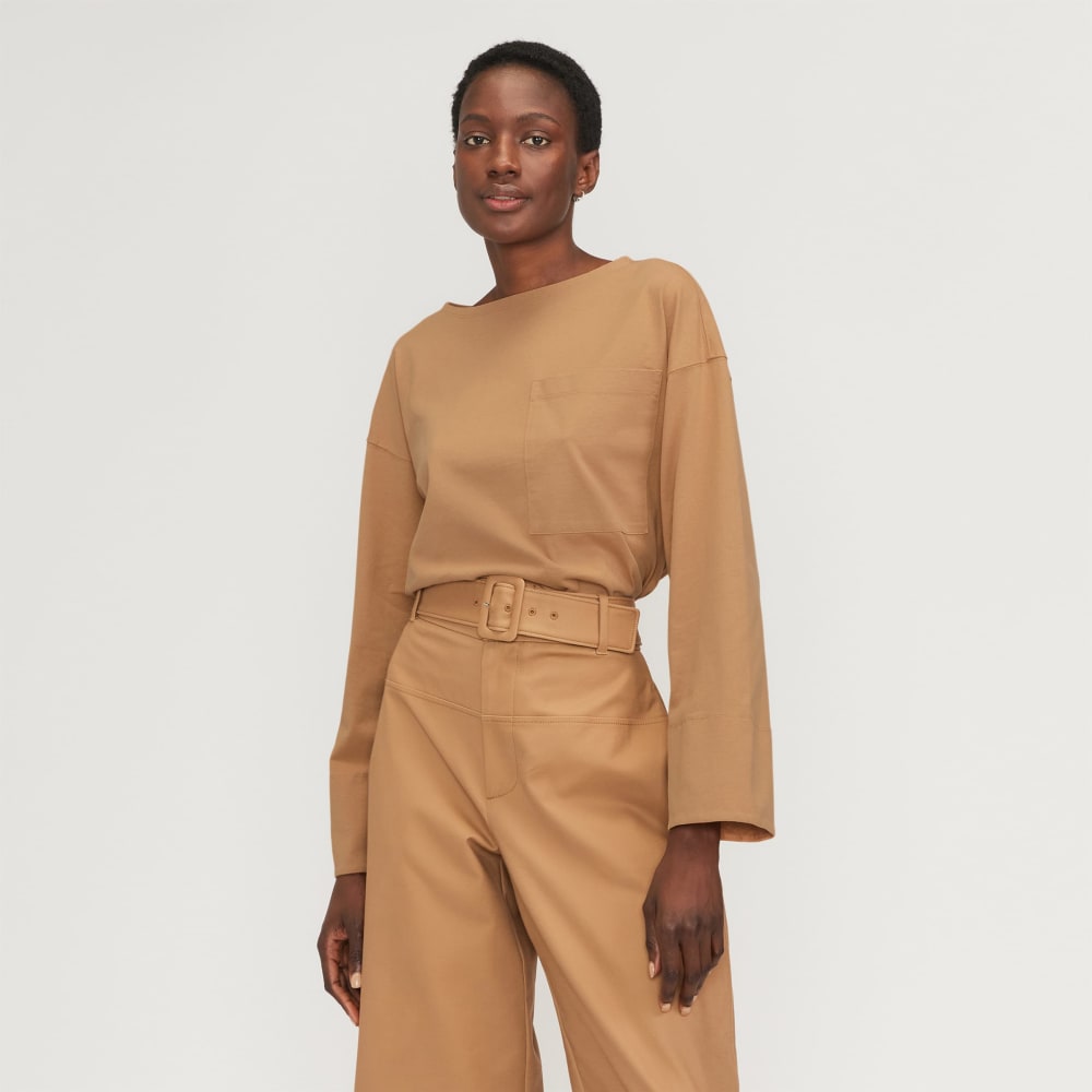 womens-premium-wt-oversized-pocket-tee-caramel | primary