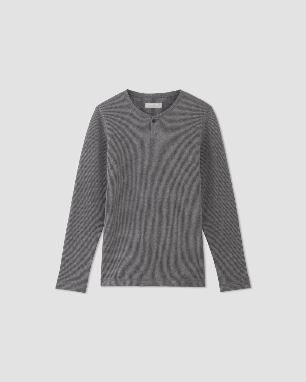 mens-waffle-long-sleeve-henley-heathered-charcoal | alt