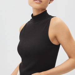 womens-stretch-rib-mockneck-tank-black | alt