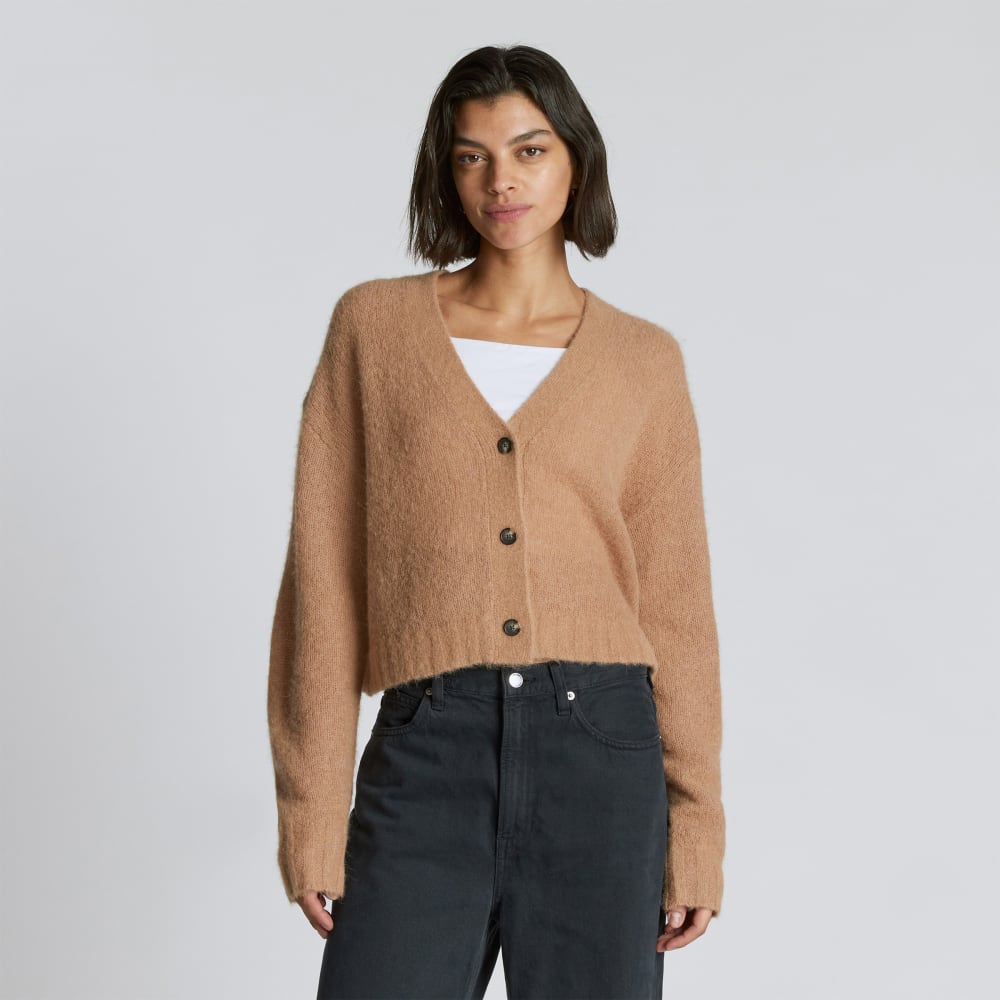 womens-alpaca-v-neck-cropped-cardigan-warm-taupe | primary