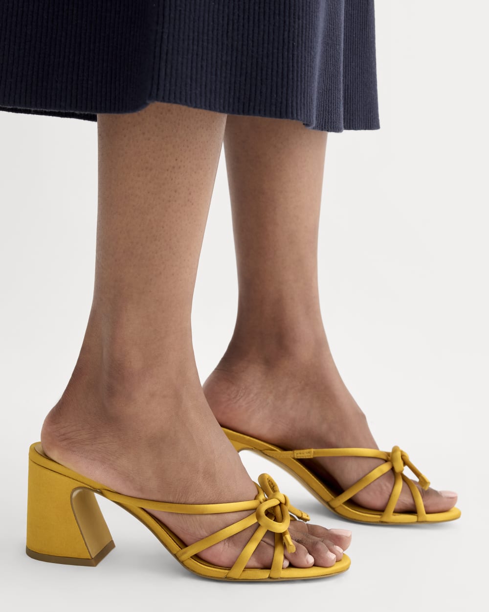 womens-leather-bow-heel-golden-sun-satin | alt