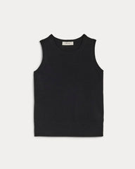 womens-cashmere-classic-sweater-tank-black | alt