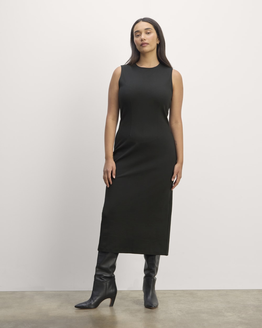 womens-dream-90s-midi-shift-dress-black | primary