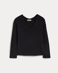 womens-slouchy-v-neck-cotton-black | alt