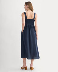 womens-gauze-smock-dress-navy