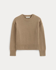 womens-organic-cotton-crew-sweater-dark-heathered-camel | alt