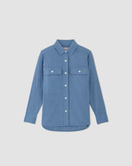 womens-cotton-flannel-shirt-heathered-heritage-blue | alt