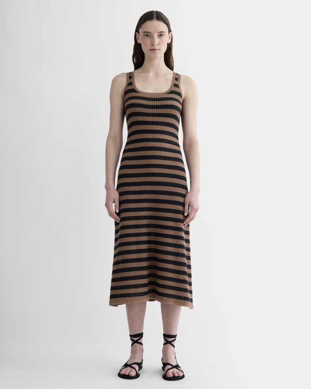 womens-crochet-tank-dress-mocha-black | primary