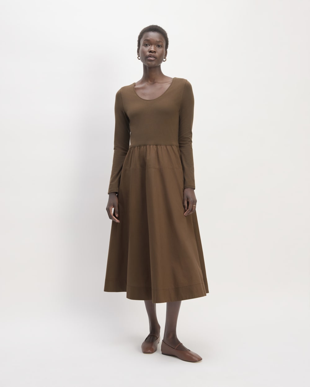 womens-long-sleeve-riviera-dress-cocoa | primary