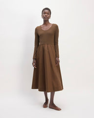 womens-long-sleeve-riviera-dress-cocoa | primary