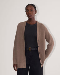 womens-cotton-v-neck-cocoon-cardigan-heather-taupe | primary