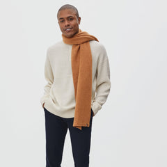 unisex-felted-merino-waffle-knit-scarf-camel | primary