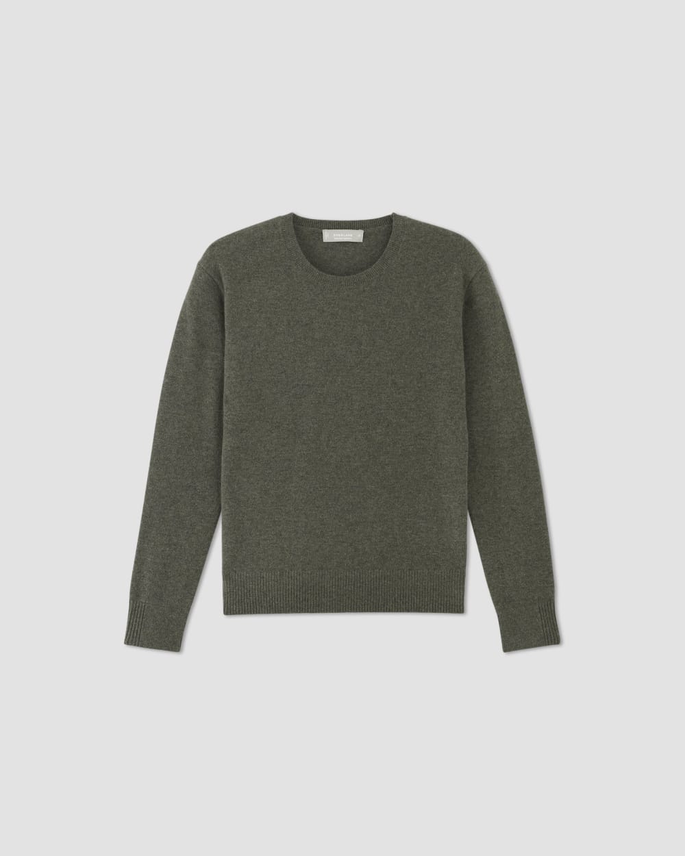 womens-cashmere-classic-crew-sweater-heather-army-green | alt