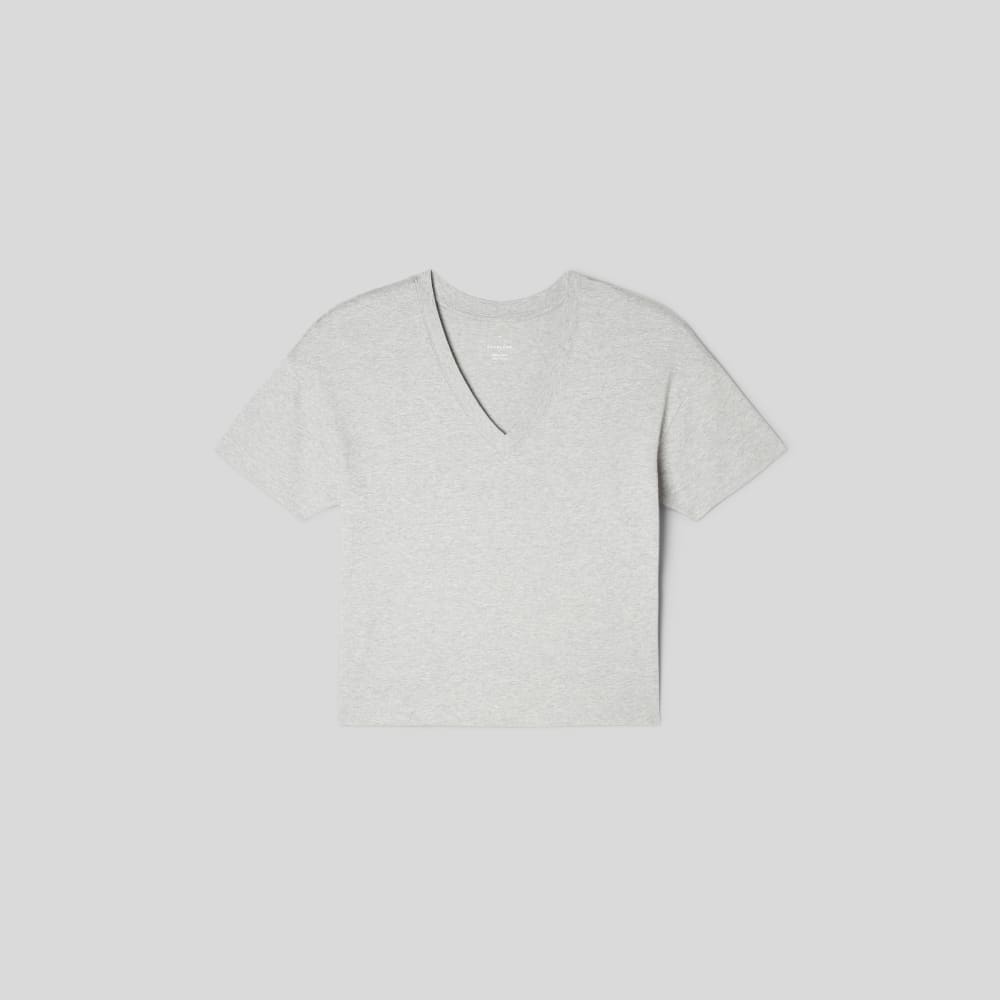 womens-organic-ctn-boxy-v-tee-heathered-grey | alt