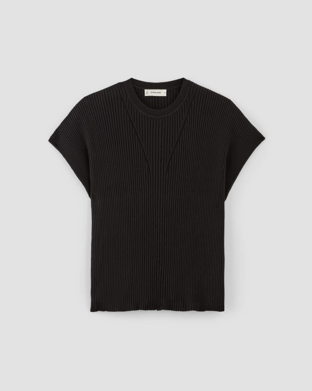 womens-cotton-knit-caftan-top-black | alt