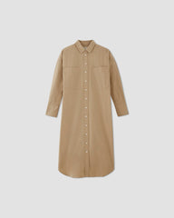 womens-midi-cotton-shirt-dress-cornstalk | alt
