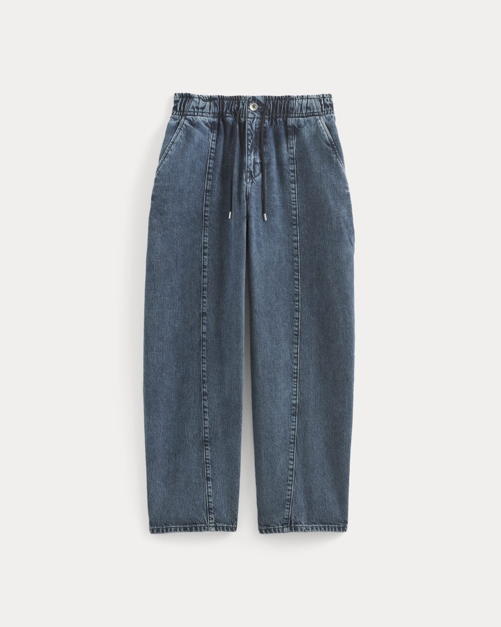 womens-drawstring-baggy-jean-mid-indigo | alt