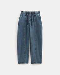 womens-drawstring-baggy-jean-mid-indigo | alt