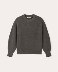 womens-cotton-oversized-cocoon-crew-sweater-heathered-charcoal | alt