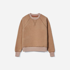 womens-renew-fleece-raglan-sweatshirt-camel | alt