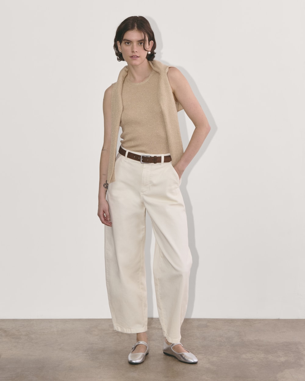 womens-lurex-merino-ribbed-tank-gold