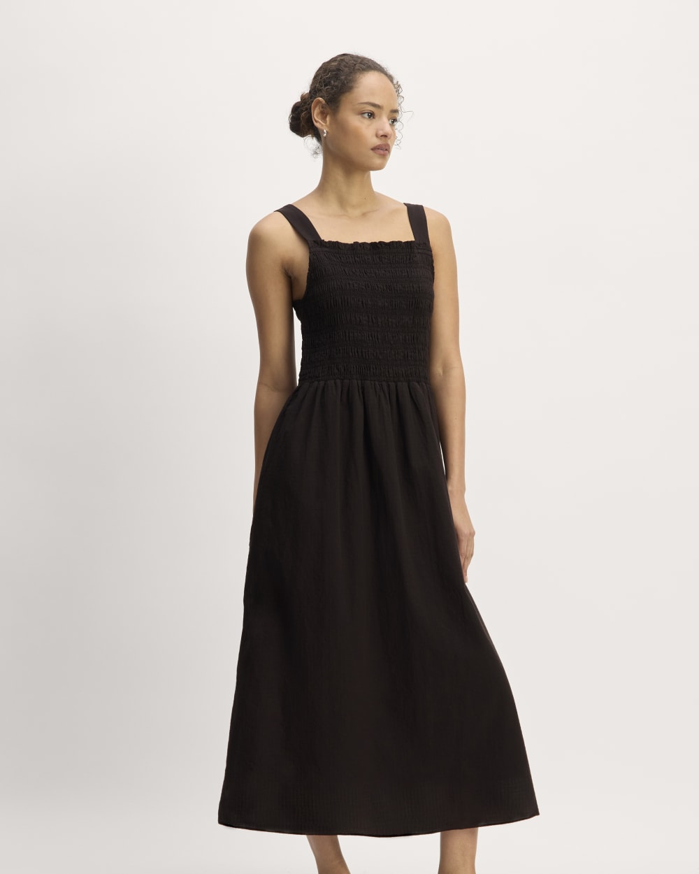 womens-gauze-smock-dress-black | primary