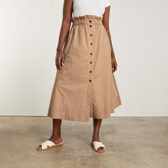 womens-easy-button-front-skirt-burnt-orange-gingham | primary