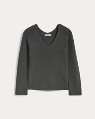 womens-slouchy-v-neck-cotton-heathered-charcoal | alt