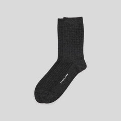 unisex-belgian-waffle-sweater-sock-heathered-charcoal | primary