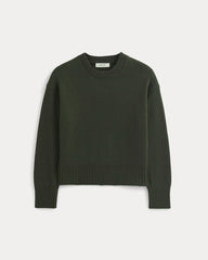 womens-organic-cotton-crew-sweater-dark-green | alt