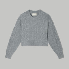 womens-felted-merino-cropped-cable-sweater-heathered-mid-grey | alt
