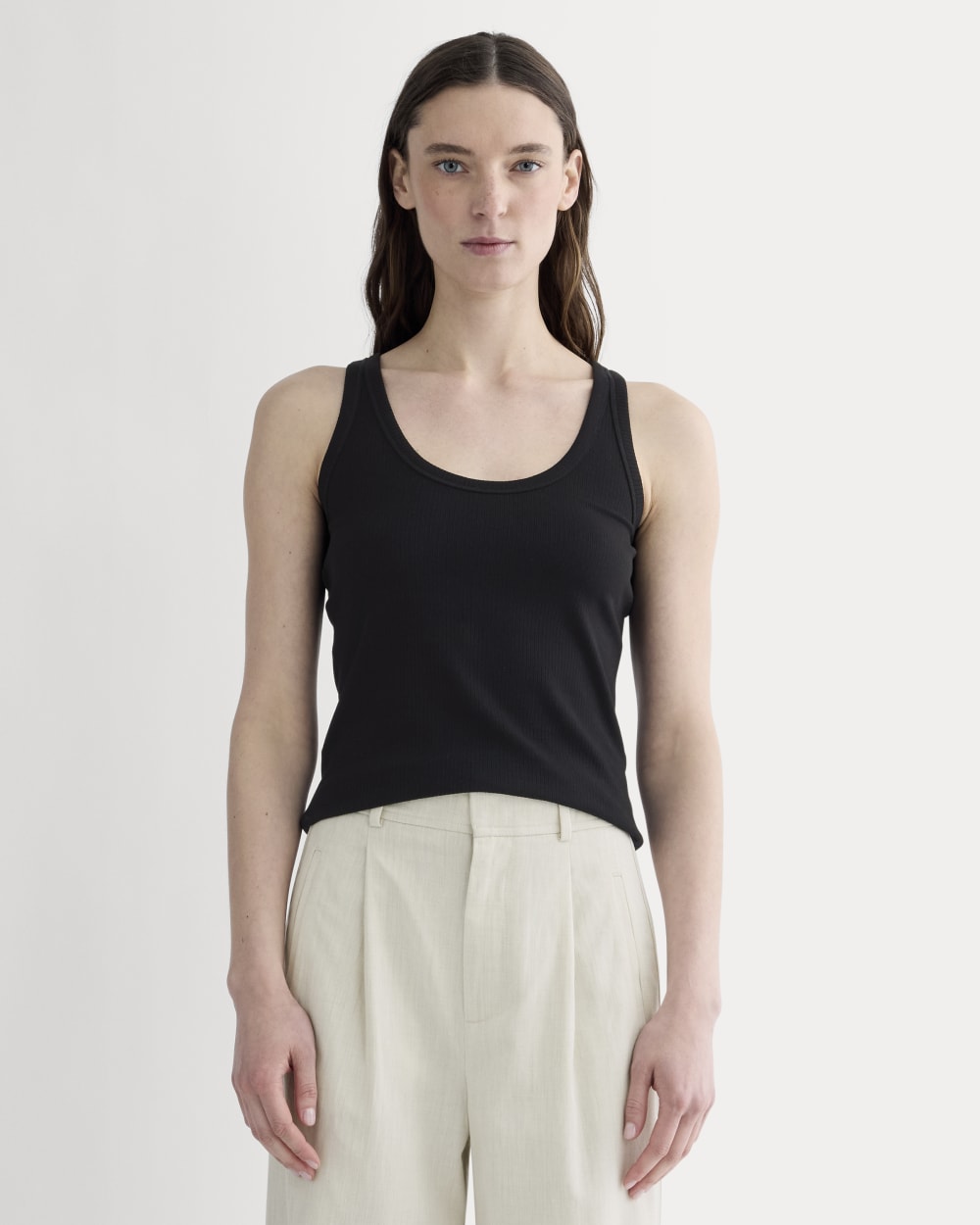womens-shimmy-scoop-neck-tank-black | primary