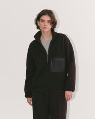 womens-renew-fleece-oversized-half-zip-new-black | primary