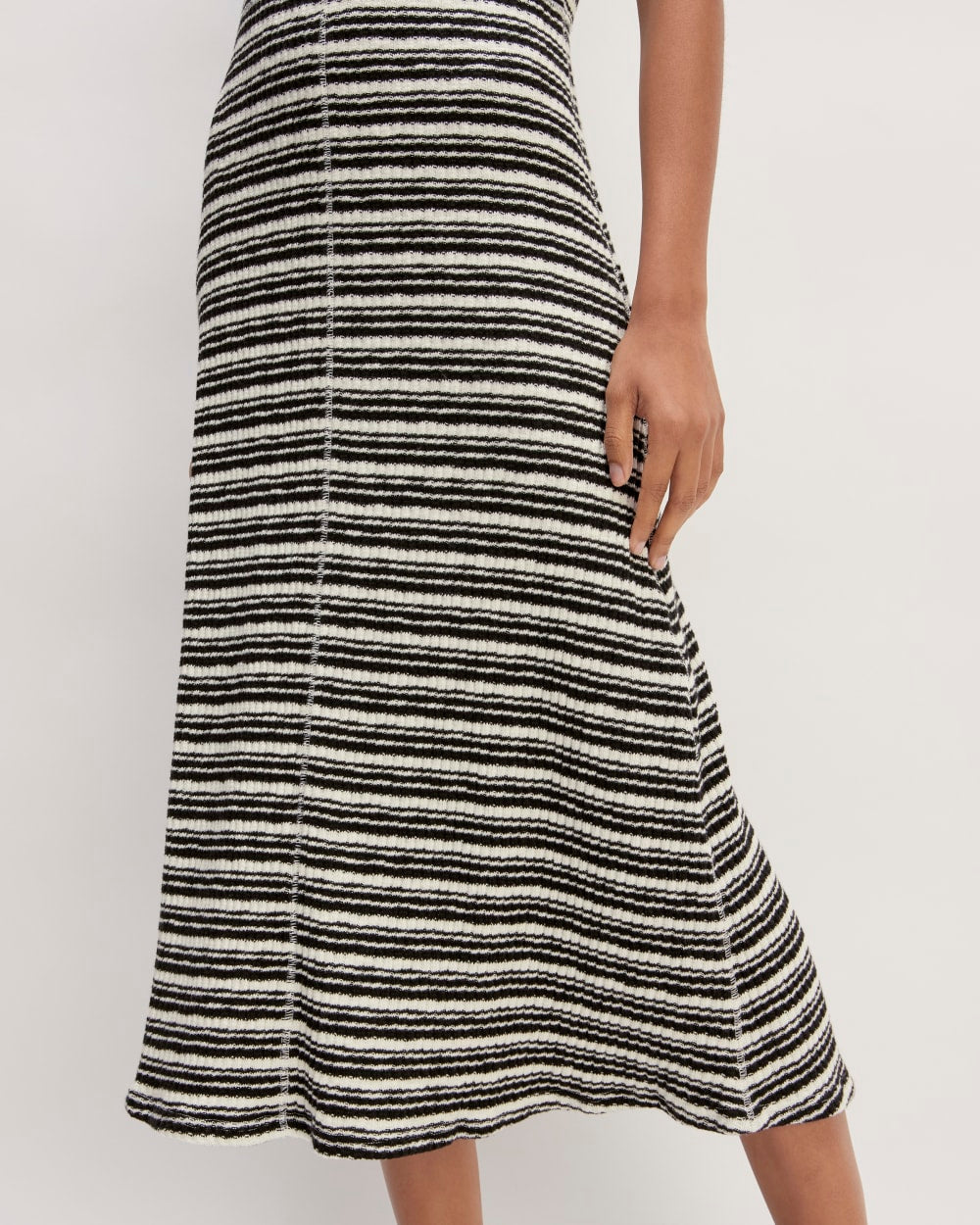 womens-rib-knit-cap-sleeve-midi-dress-bone-black