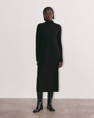 womens-cashmere-turtleneck-sweater-dress-black | primary
