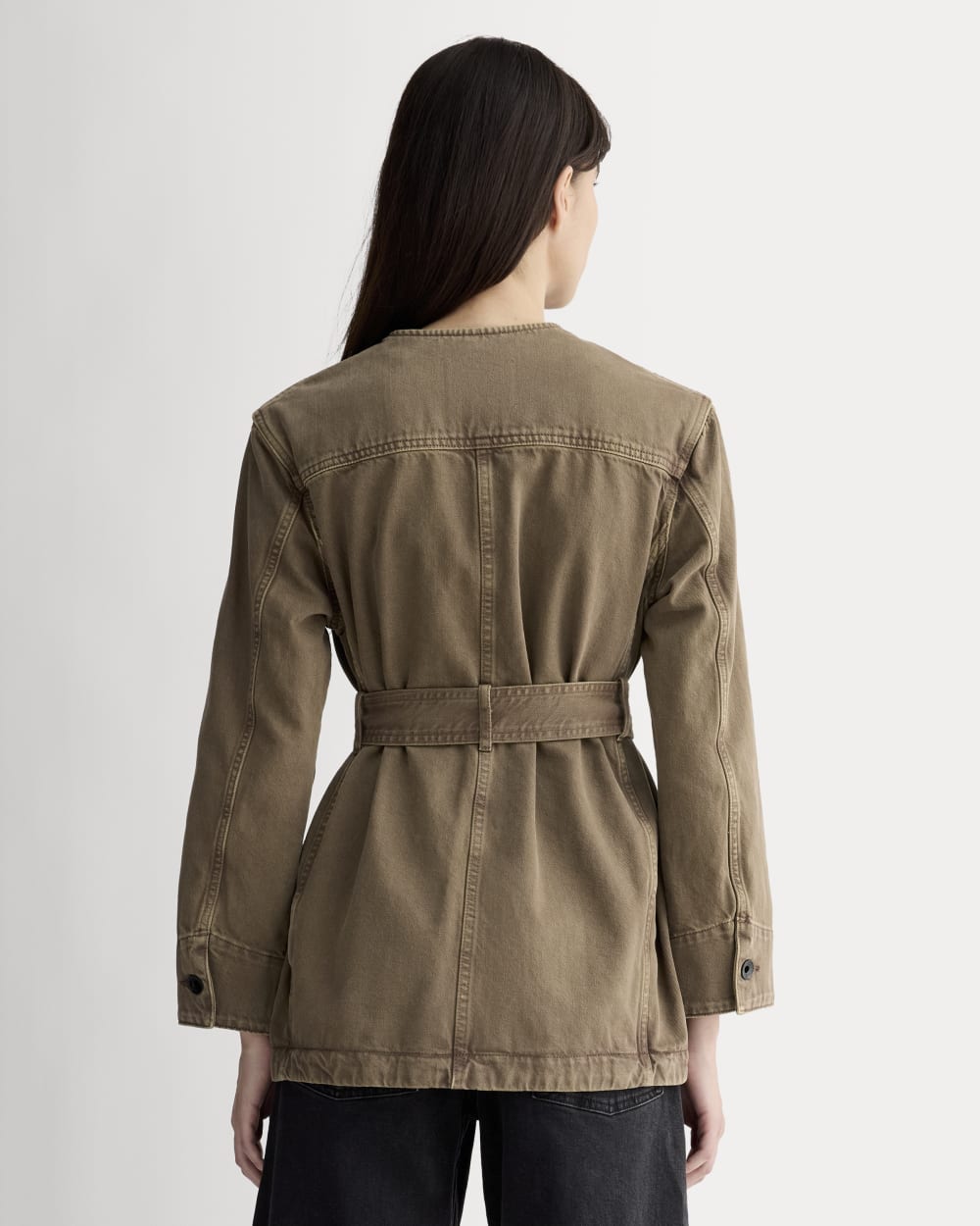 womens-long-denim-barrel-jacket-garment-dyed-chocolate