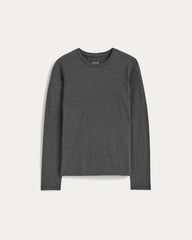 womens-essential-slim-long-sleeve-crew-heathered-soot | alt