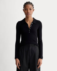 womens-ultrafine-merino-ribbed-polo-black | primary