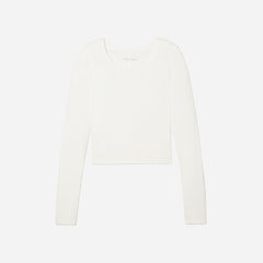 womens-cropped-supima-rib-ls-crew-white | alt