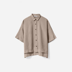 womens-drapey-square-shirt-hthr-brown | alt