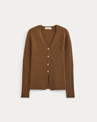 womens-cashmere-ribbed-v-neck-cardigan-heathered-toffee | alt
