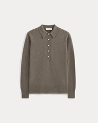 womens-oversized-polo-sweater-merino-heather-ash-taupe | alt