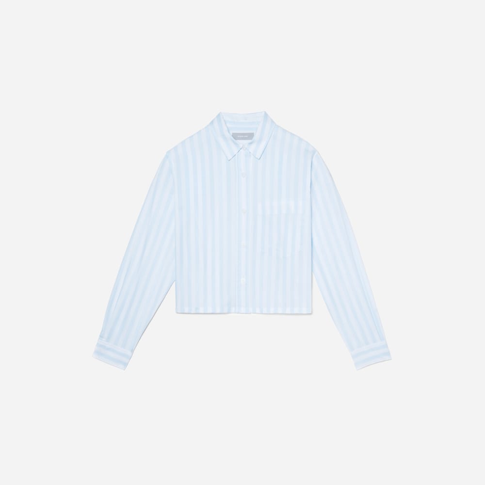 womens-silky-cttn-cropped-shirt-stuart-stripe-blue | alt
