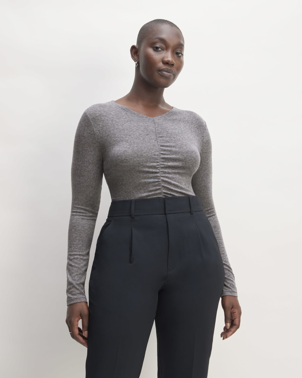 womens-merino-tencel-relaxed-v-neck-heather-charcoal | primary