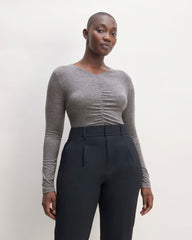 womens-merino-tencel-relaxed-v-neck-heather-charcoal | primary