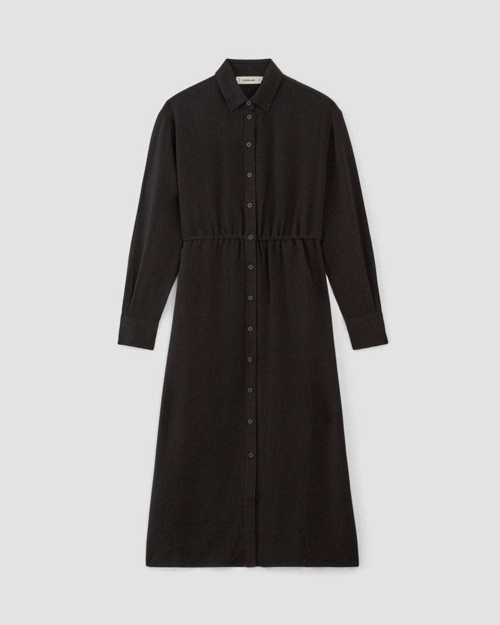 womens-mini-jacquard-stripe-shirt-dress-black | alt
