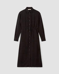 womens-mini-jacquard-stripe-shirt-dress-black | alt