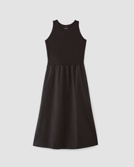 womens-supima-high-neck-riviera-dress-black | alt